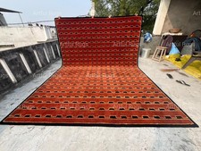 Tappeto di lana trapuntato a mano 9 x 12 piedi - design nodi nordici, tappeto da area fatto a mano