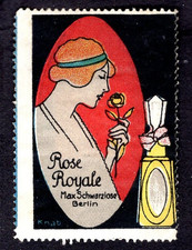 Cinderellas - Poster Stamp - 'Rose Royale' Perfume M.Schwarzlose Berlin- 40x55mm