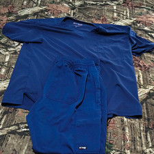 Grey's Anatomy by Barco Classic Fit Twill Blue Scrub Set XL top L pant