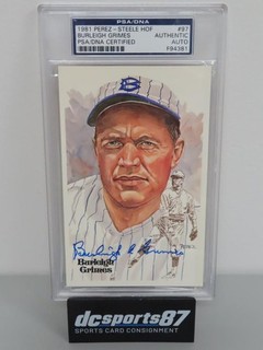 1981 Perez Steele HOF Burleigh Grimes Signed Auto Postcard #/10000 PSA Authentic
