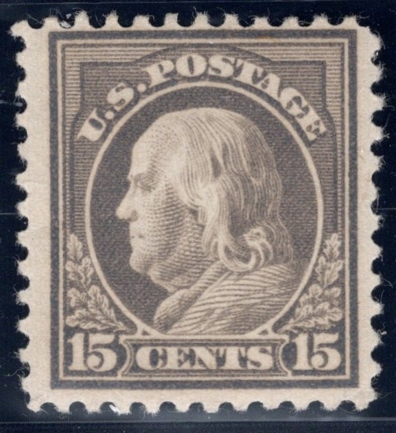SC#514, 1917--15 Cent Benjamin Franklin, Flat Plate, Perf. 11, M/LH