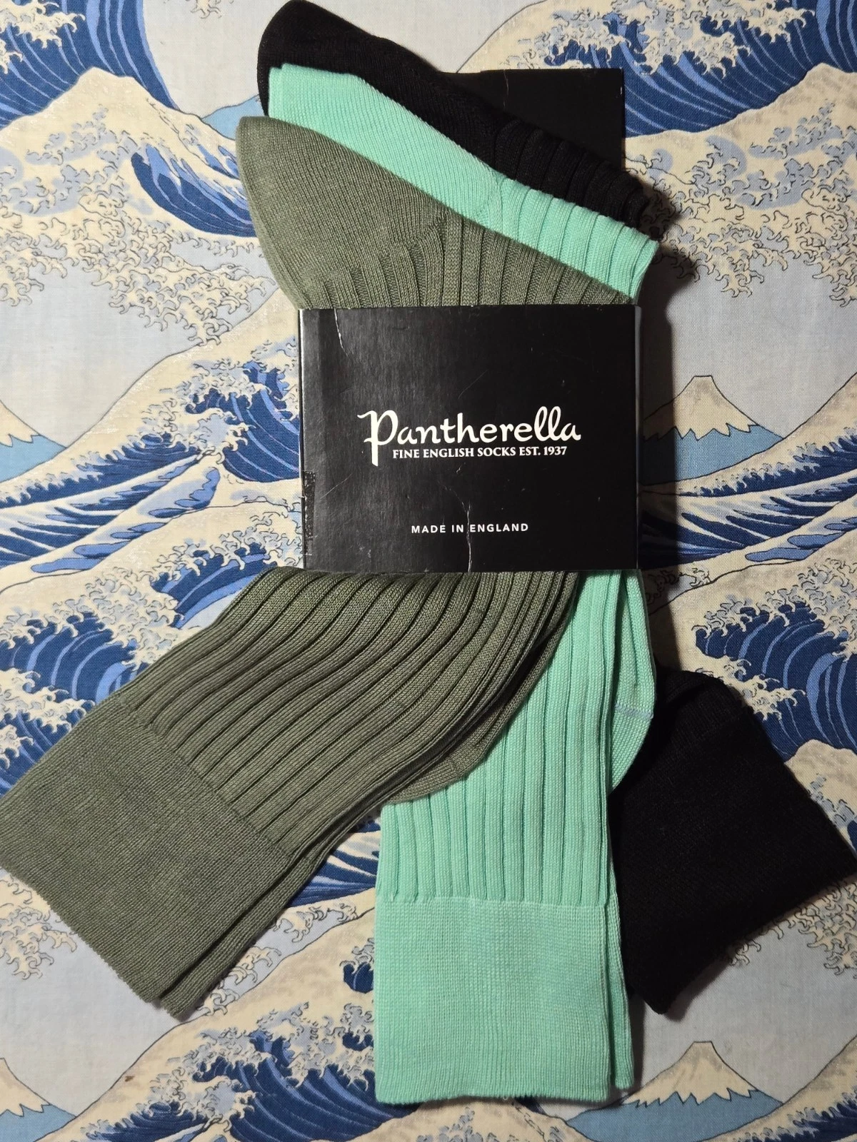 Pantherella Men's English Cotton Socks 3-Pack Dress Ribbed UK 6-7 EU 39-40 £54