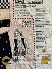 VTG Daisy Kingdom Punch It Broomzelda Halloween Vest Reversible Cats Pumpkins WW