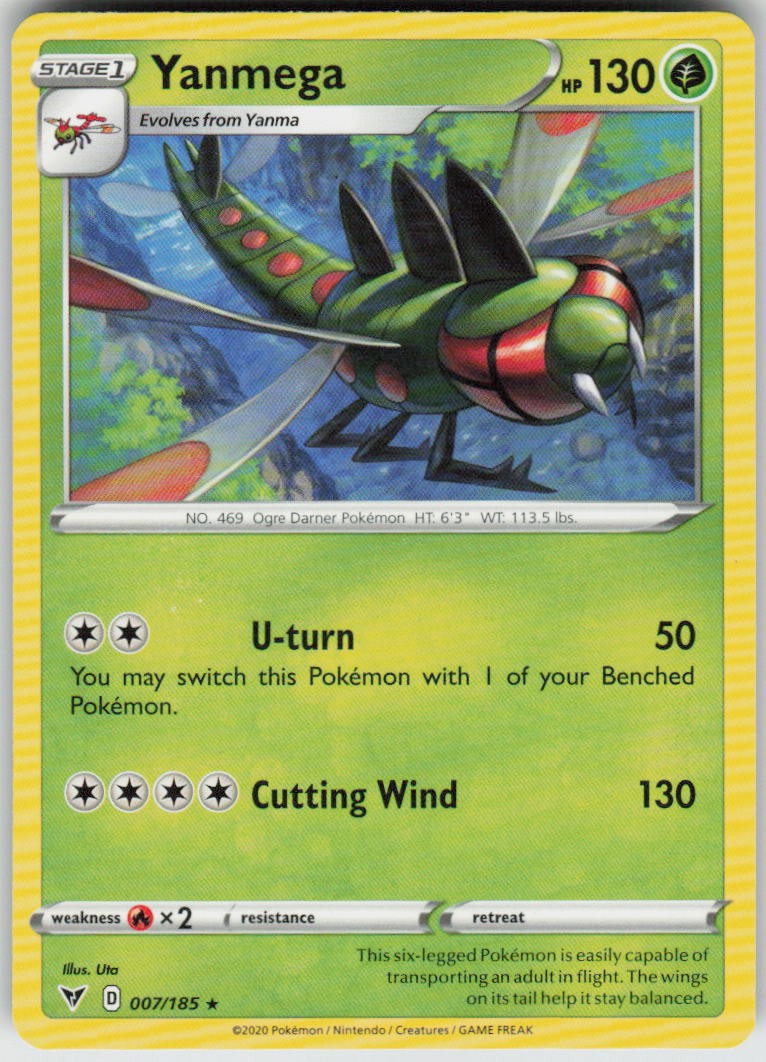 Yanmega 007/185 Rare Vivid Voltage Pokemon Lightly Played