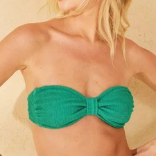 NWT Shade  Shore Green Pucker Bikini Top Size Small