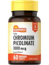 Chromium Picolinate 1000mcg  60 Tablets  Vegetarian, Non-GMO  by Sundance