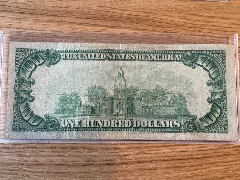 1928 U.S. 100 Dollars Federal Reserve Note Green Seal lucky 7 100$ bill - Image 2 of 4