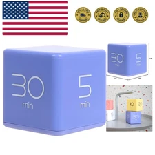 Elegant Violet Cube Timer - Adjustable Alarm for Cooking, Study, and ADHD Needs