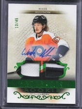 2021-22 UD Artifacts Wade Allison #177 Rookie Emerald Patch Auto /45 Flyers