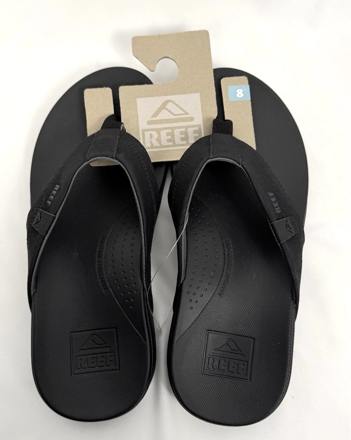 NWT REEF Men's Cushion Spring Black Grey Beach Sandals Flip Flops US8 EU40