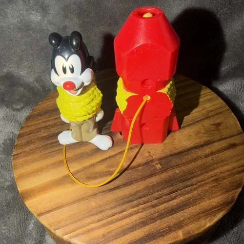 Vintage 1998 Animaniacs Wakko Figure Attached To A Rocket Toy