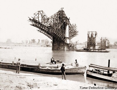 The Eads Bridge Under Construction #6, St. Louis, MO - Historic Photo Print