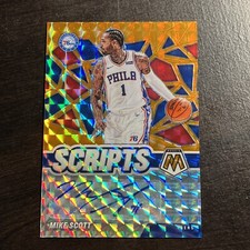 Mike Scott Philadelphia 76ers 2020-21 Mosaic Scripts #SC-MSC Orange Mosaic Prizm