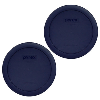 Pyrex 7201-PC Round 4 Cup Storage Lid Cover Blue 2 Pack for Glass Bowl