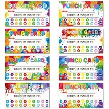 400 Pcs Punch Cards for Classroom Reward Punch Cards Behavior Incentive Loyal...