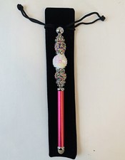 Homemade Beaded Stylus Phone Computer Pink White Silver Sequin 6” Fiber Tip
