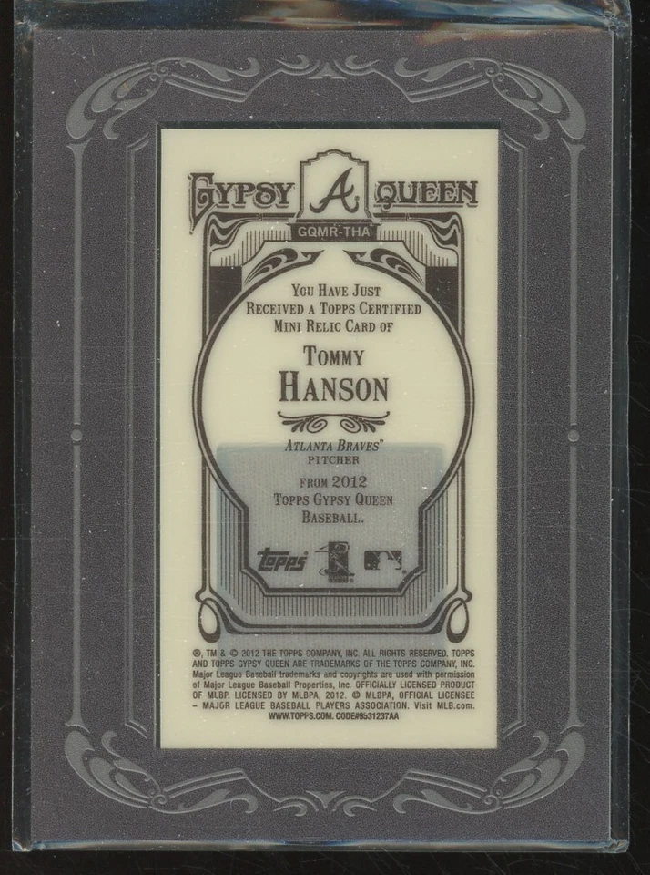 2012 Topps Gypsy Queen Framed Mini Relic Tommy Hanson #GQMR-THA - Image 2 of 2