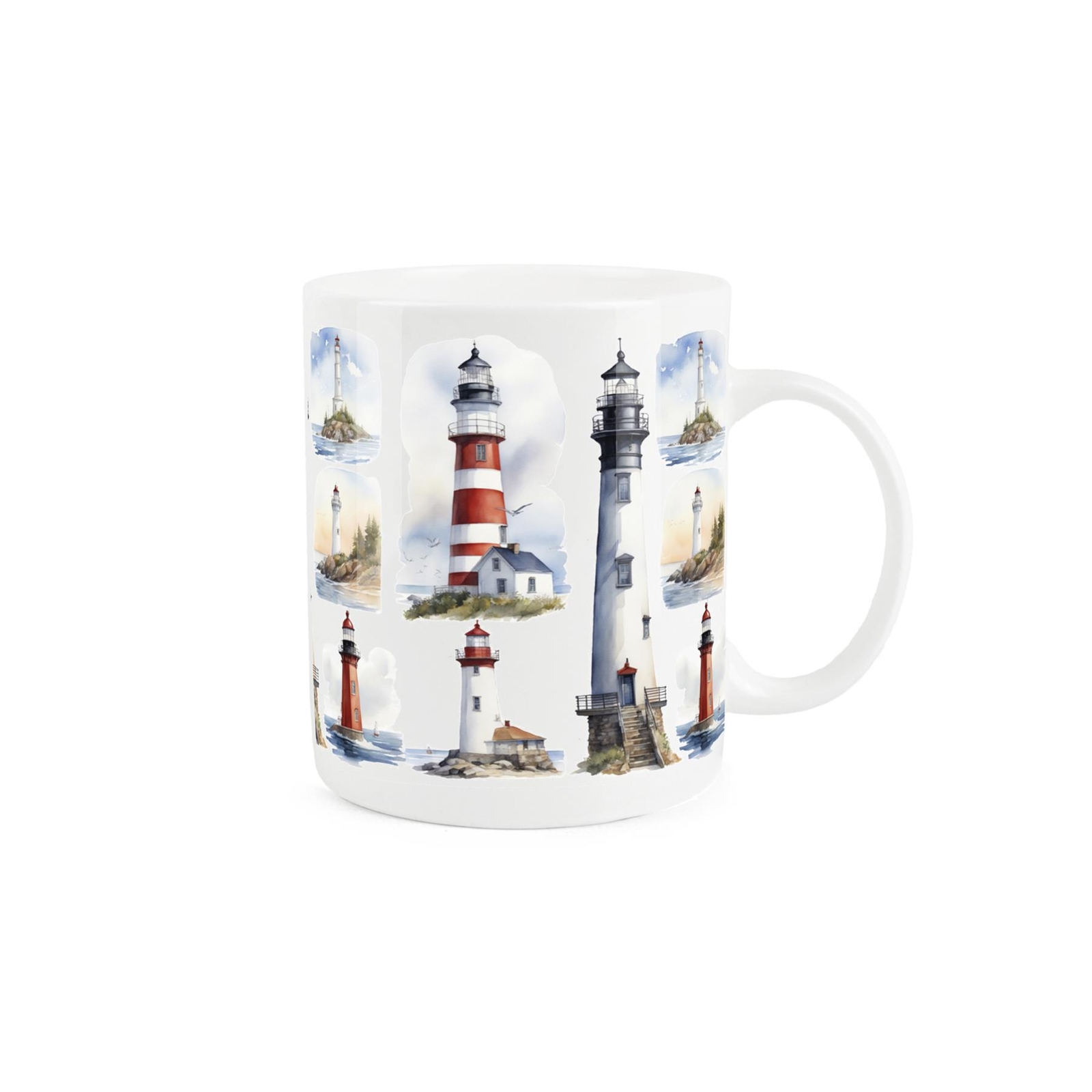 Lighthouse Mug - Sailing Boating Coastal Seaside Gift Present - Bone China Mug
