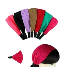  6 pieces Women Bandana W/Elastic Back Head Band Head Wrap Turban Workout Yoga 