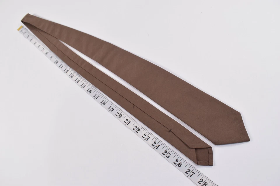 Belvest Neck Tie NWT Brown Solid Cotton Blend - Image 3 of 4