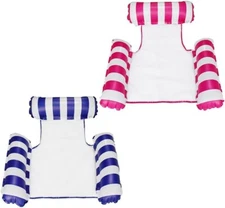 2-Pack Water Lounger Swimming Pool Foldable Inflatable Seats Floating Bed Chair