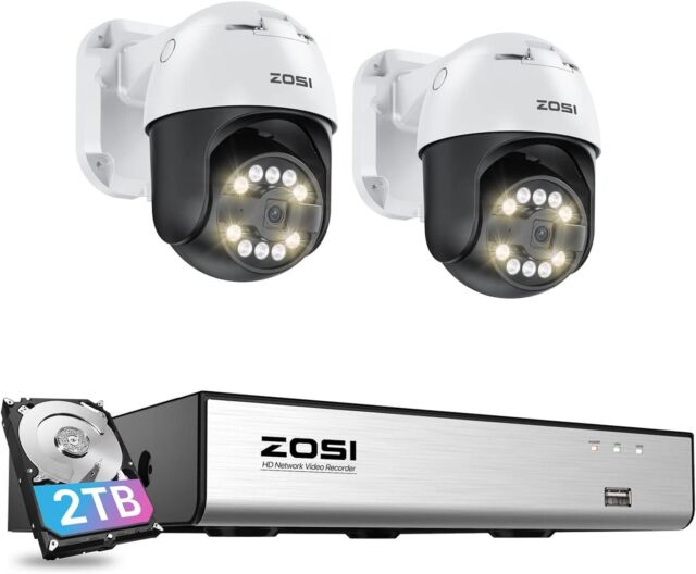 ZOSI 8CH 4K PoE Security 5MP Pan&Tilt Camera System Outdoor AI Car/Human Detect