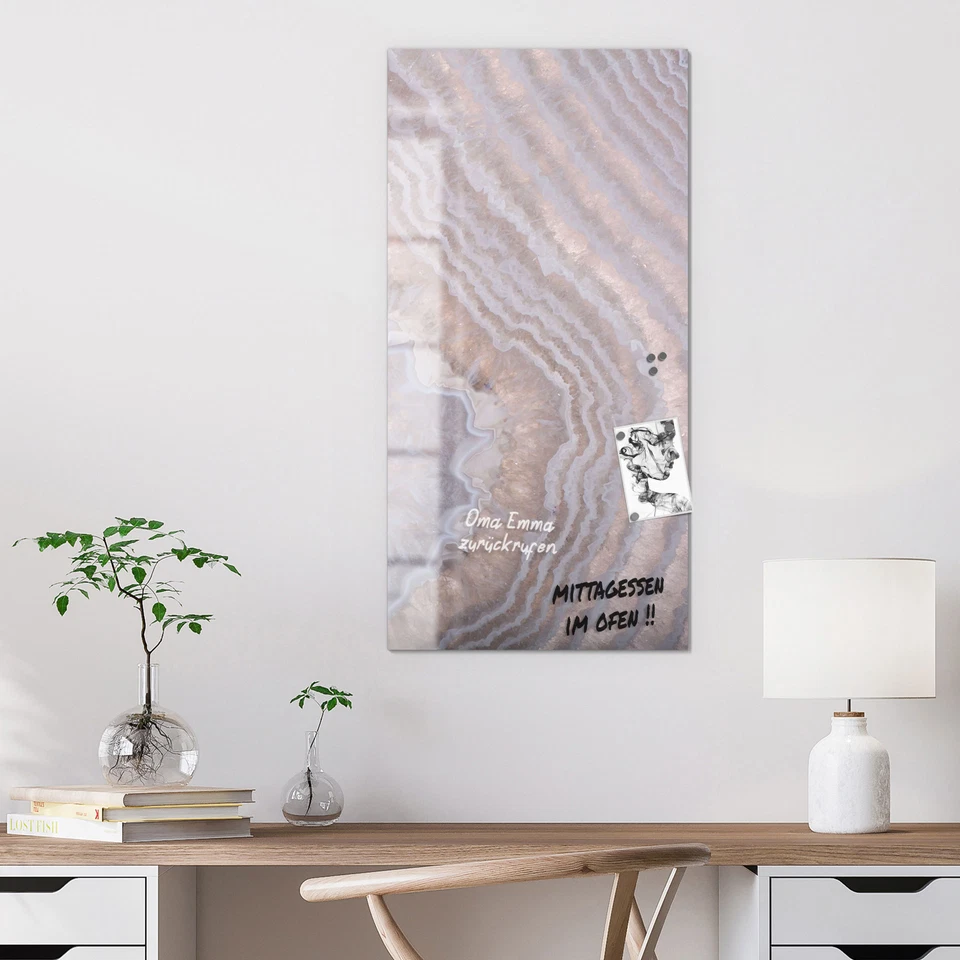 DEQORI Magnettafel Glas 'Helle Achatschicht' beschreibbar Whiteboard, v. Größen - Bild 4 von 4