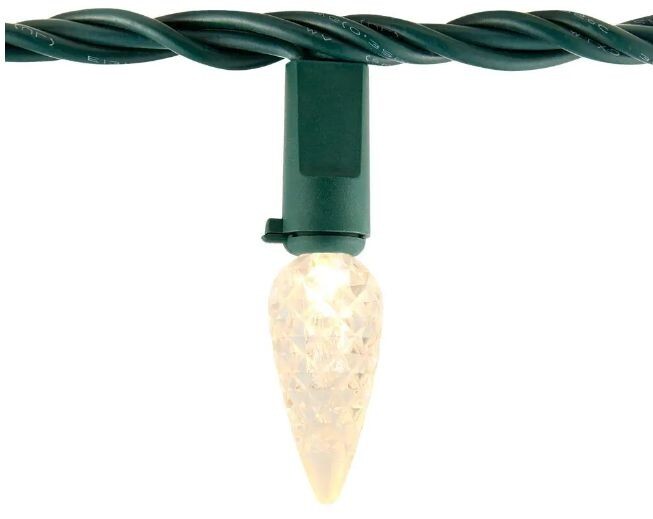 Home Accents 100 Ct LED Warm White C6 Light Christmas Continuous On