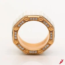 Audemars Piguet Royal Oak Ring 750/18K Rose Gold 0.48ct TW/VS Size 56