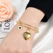 Heart Urn Bracelet for Ashes Cremation Bracelet for Women Heart Locket Keepsake
