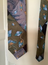 GEORGINA VON ETZDORD England Kite Print Men’s Pure Silk Screen Print Vintage Tie
