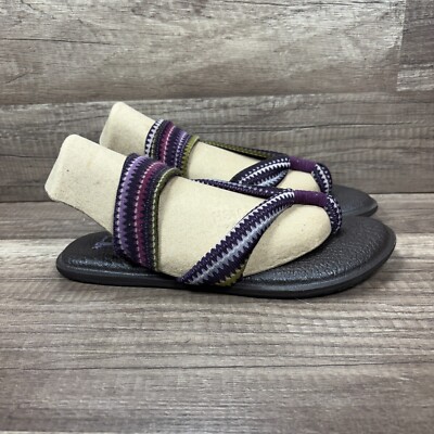 Sanuk Yoga Sling Purple Brown Womens US Size 6 EUR 37 Sandals