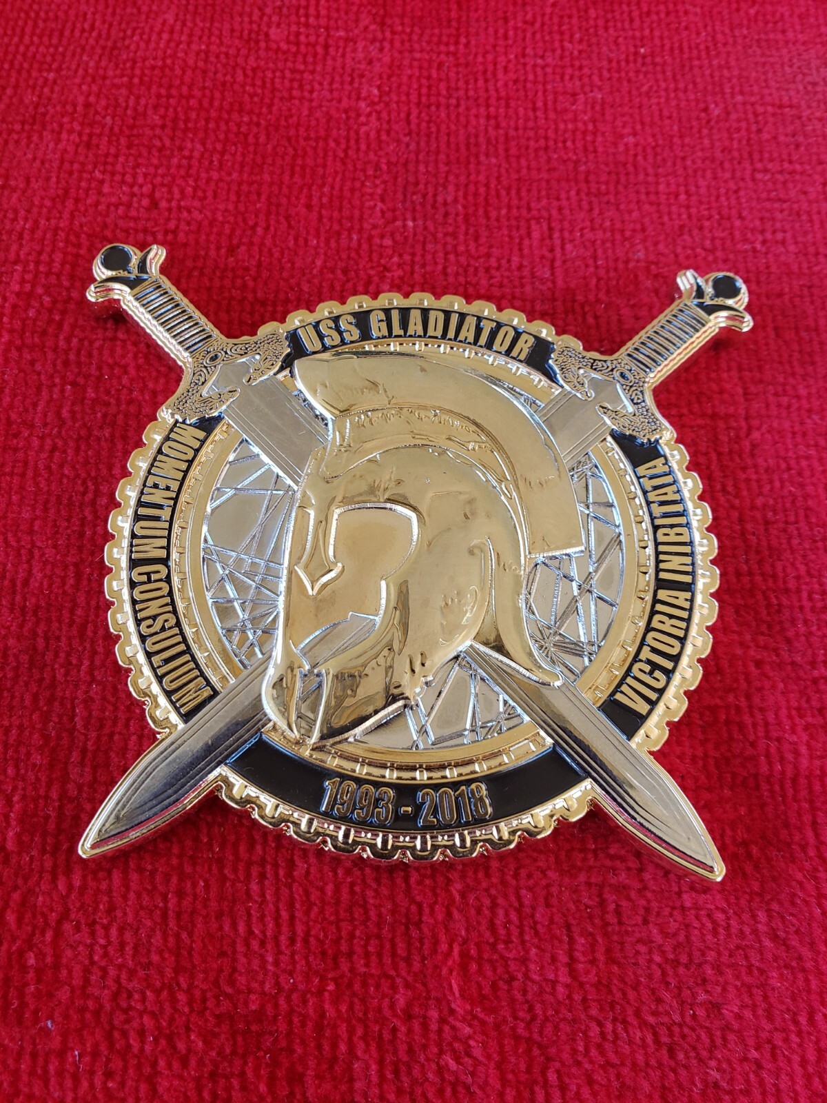 US NAVY CHALLENGE COIN USS GLADIATOR 25TH ANNIVERSARY COIN-image