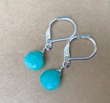 New Sterling Silver Amazonite Sundance charm artisan Jewelry handmade earrings