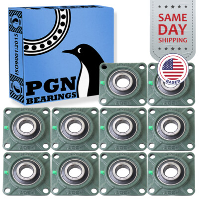 (10) UCF207-20 Solid Base Pillow Block Flange Mounted Bearing 1-1/4'' Bore 4 Bolt