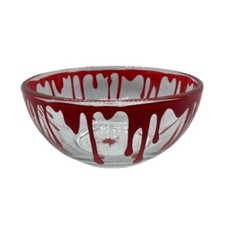 Bloody Glass Candy Dish  6 inch round