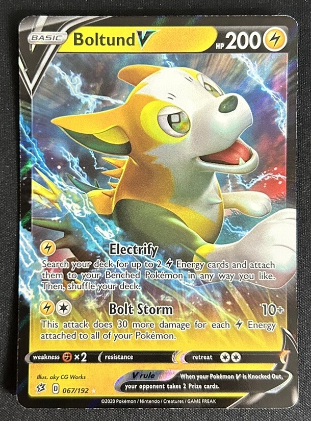 Boltund V 067/192 - Rebel Clash - Ultra Rare Holo Pokemon Card NM