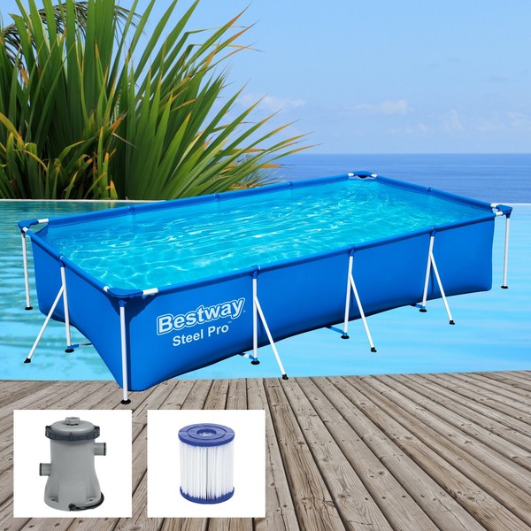 Bestway Steel Pro Frame Pool 400X211X81Cm Gartenpool Kinder Family 56424-image