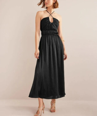 BODEN MAXIKLEID AUS SATIN MIT GERAFFTER BRUST GRÖSSE 12 REG D0649 b54a ---