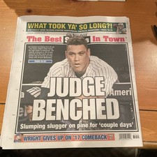 New York Post, August 29,, 2017, Judge Benched, Aaron Judge; Rookie, Newsstand