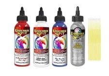 Unicorn SPiT Gel and Glaze Stain in one Bundles - 4 4oz. Bottles with Trebbies