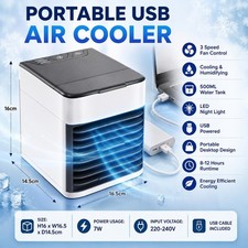 Portable Air Cooler Conditioning Fan Energy Efficient 3.5L Ice Water Cooling UK