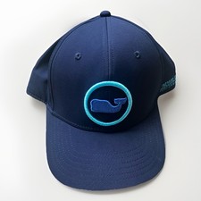 Vineyard Vines Navy Whale Logo Dot Performance Trucker Hat Cap Adjustable Blue
