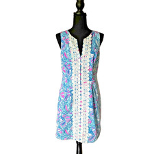 Lilly Pulitzer mini shift dress Target 20th anniversary collab My Fans blue EUC