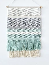 Bella Lux Woven Wall Hanging 30×21 in | Handcrafted Wool Cotton Boho Decor