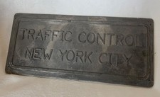 Vintage NYC / NEW YORK CITY TRAFFIC CONTROL Plate - Great industrial decor item!