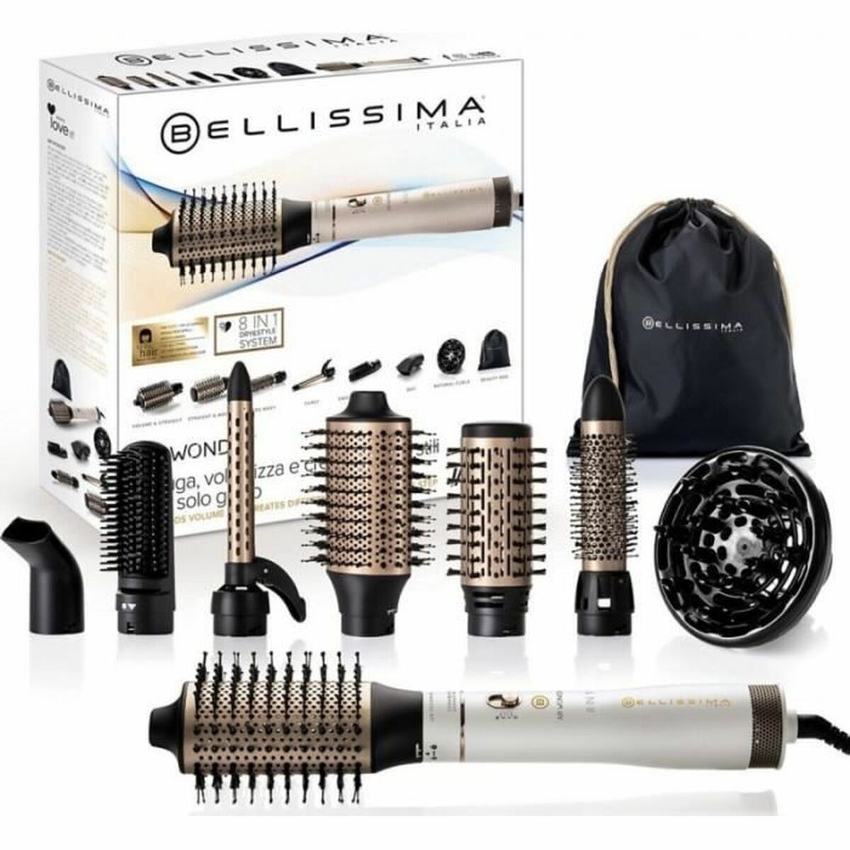 Regala la Perfezione: Bellissima Air Wonder 8 in 1 Spazzola Aria
