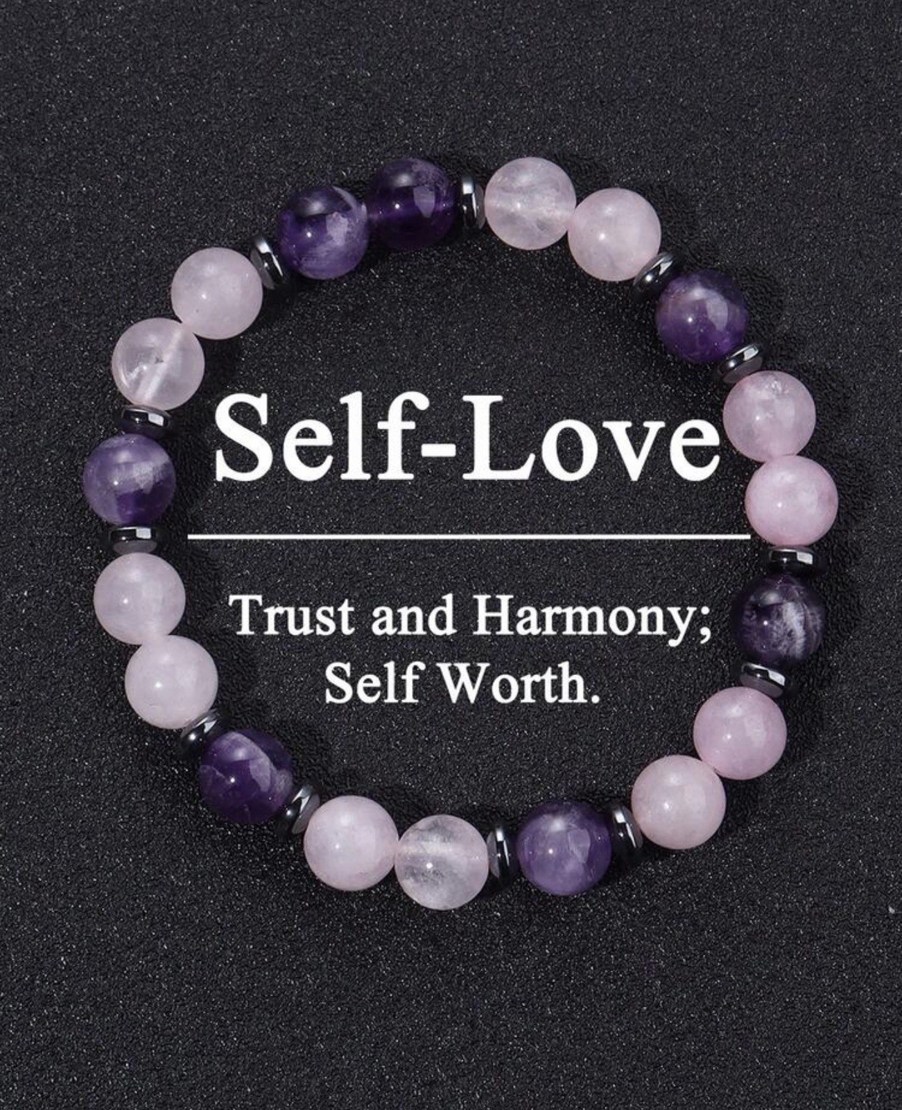 Bracelet pierres naturelles améthyste contre le stress avec quartz rose pour retrouver le calme