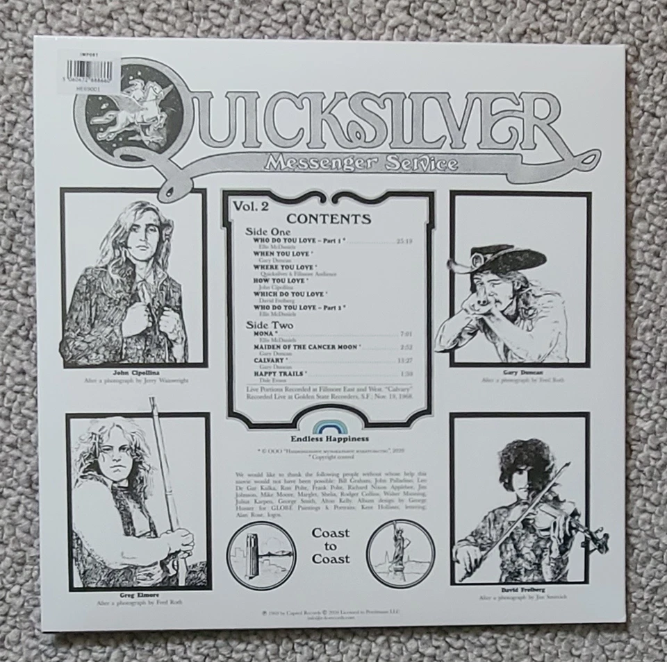 QUICKSILVER MESSENGER SERVICE-HAPPY TRAILS-BRAND NEW REISSUE ON ENDLESS HIGHWAY - Image 2 of 2