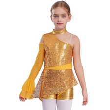 Girls Unitard School Leotard Dancing Dress Dance Jumpsuit Modern Bodysuit Party